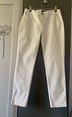 Mango Basics Damen Hose Chino Gr. 38 Cremeweiß Offwhite Baumwolle Elasthan