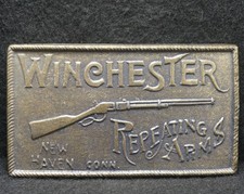 XC01141 VINTAGE 1970s  WINCHESTER REPEATING ARMS  GUN COMPANY MENS BELT BUCKLE