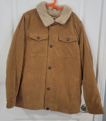 Boys  L 14  - 16 Urban Republic Corduroy Winter Coat Jacket Sherpa Lining Rust