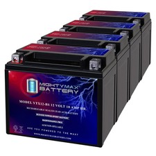 Mighty Max YTX12-BS 12V 10Ah Battery Replaces Honda ATC250 ES Big Red SX - 4Pack