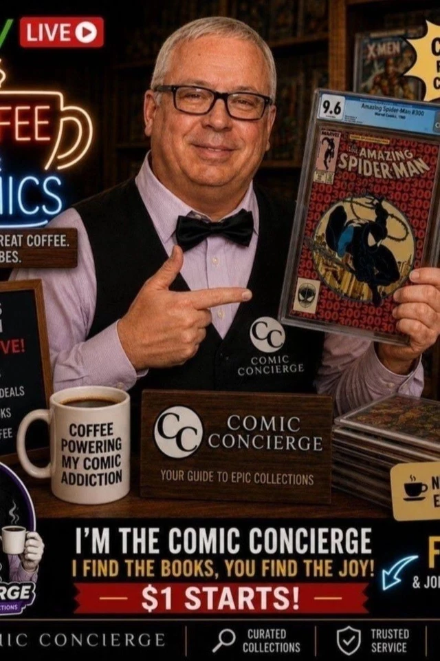 Coffee & Comics with The Comic Concierge, $2 Starts $9 Max Ship 10am ET