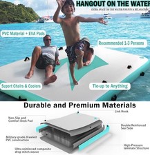Inflatable Floating Dock Platform Non-Slip Surface Thick 7x3  Retails for $699