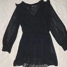Zara Swiss Dot Patterned Mini Dress Size M