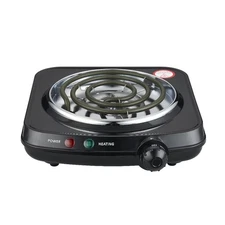Single Coil Electric Burner Hot Plate 1100W Black Countertop Stove
