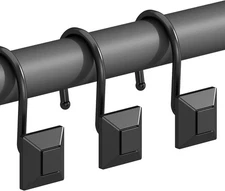 GILLAS Shower Curtain Decorative Hooks, Set of 12 Style A, Black 