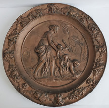 Alter Relief Wandteller, Jagd, Mythologie, Jugendstil, Deko