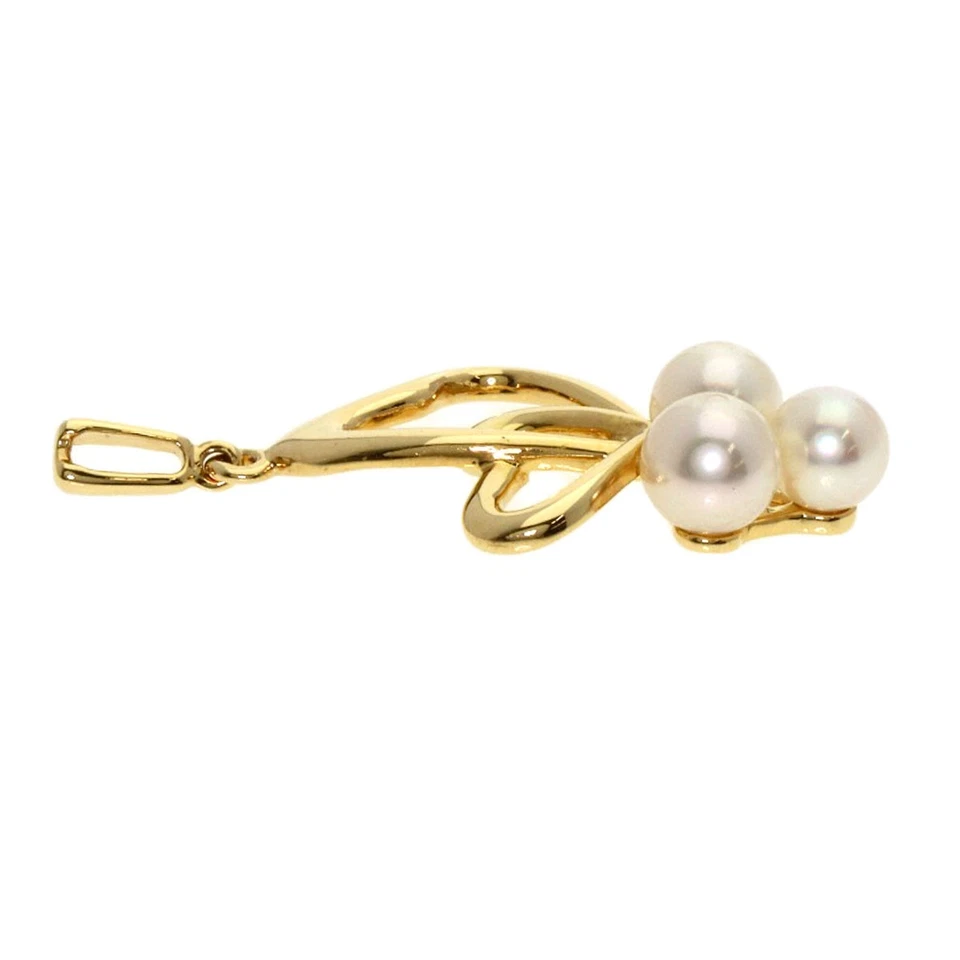 MIKIMOTO Perla Perla Colgante Top K18 Oro Amarillo Damas [Usado] Foto 3 de 4