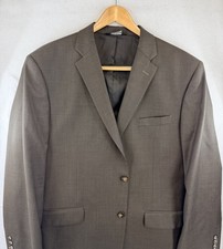 JOS A BANK Traveler's Collection Mens 46R Tailored Fit Wool Blazer Jacket Brown