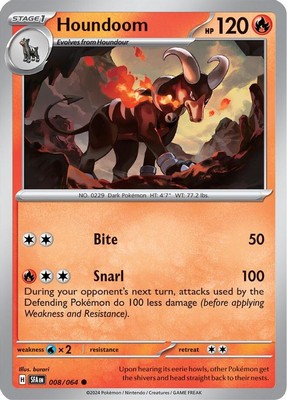 Pokemon Houndoom (8/99) Shrouded Fable LP REVERSE HOLO