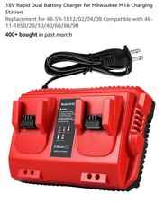 Rapid Dual Charger For Milwaukee For M18 18V Li-ion Battery Charger 48-11-1850