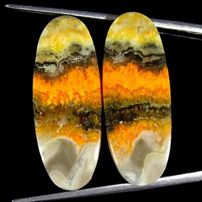 24,50 Cts Natürlicher Bumble Bee Jaspis Ovaler Cabochon Lose Edelstein 11x28x4mm