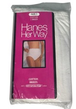 Hanes Her Way Vintage Cotton Briefs Panties 3 Pack 1990 NOS Women  s Sz 7 Comfort
