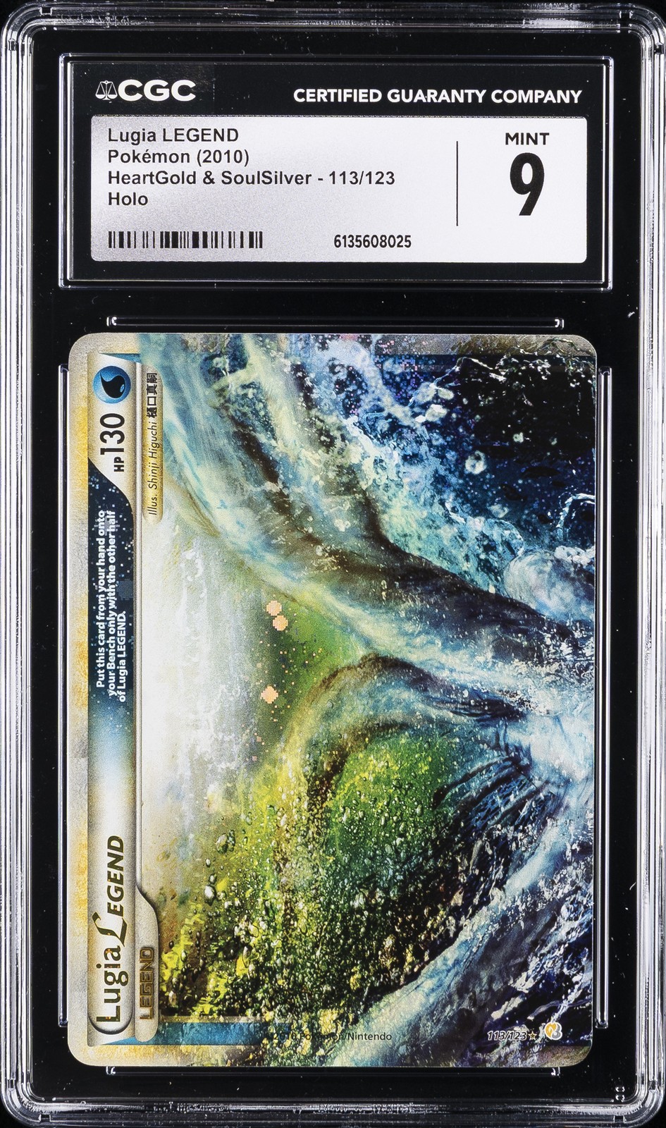 2010 POKEMON HEARTGOLD & SOULSILVER HOLO #113/123 LUGIA LEGEND CGC 9