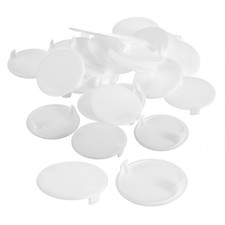 30Pcs 38mm 1 1/2" Dia Plastic Concealed Hinge Hole Cover Hole Plugs White,