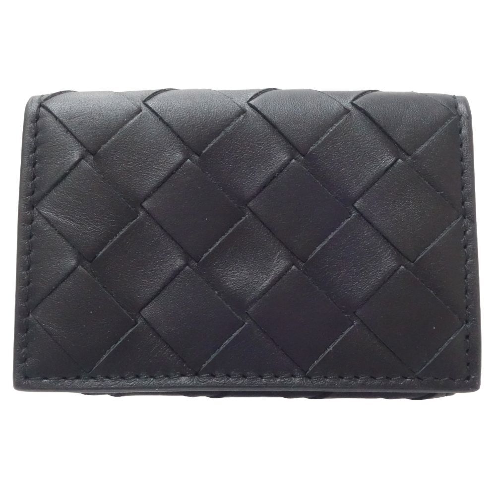 折りたたみ財布 Bottega Veneta INTRECCIATO TINY TRI-FOLD WALLET Bottega Veneta Trifold Wallet Tiny Intrecciato Black Leather