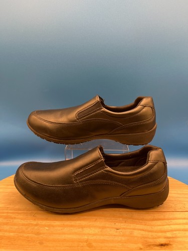 Safe T Step Slip-On Loafer Women's Sz 9M BLack Leather Lightweight Non-Slip - Picture 2 of 9