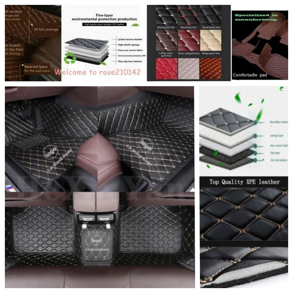 For Audi A4 Quattro1994-2024 Car Floor Mats PU Leather Custom Waterproof Carpets Foto 4 de 4