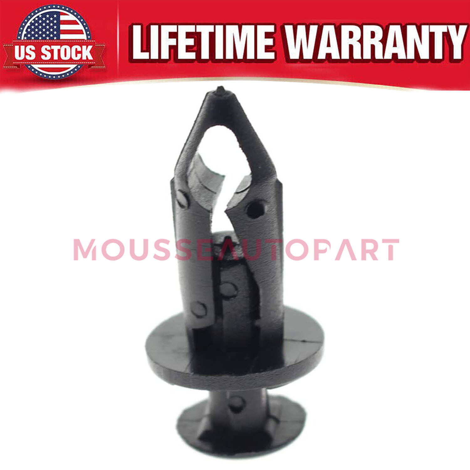 50-Piece Black Plastic Fender Clips / Rivets - Fits Honda, Kawasaki, Suzuki, Polaris ATVs
