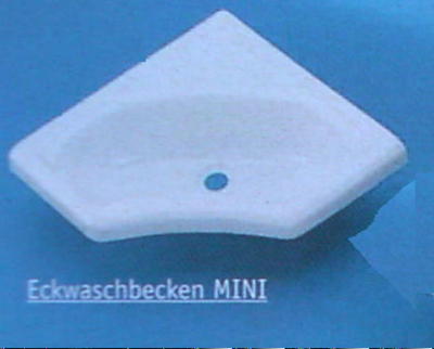 Waschbecken Eckwaschbecken mini 34 weiß Wohnmobil Caravan 300f542 NEU