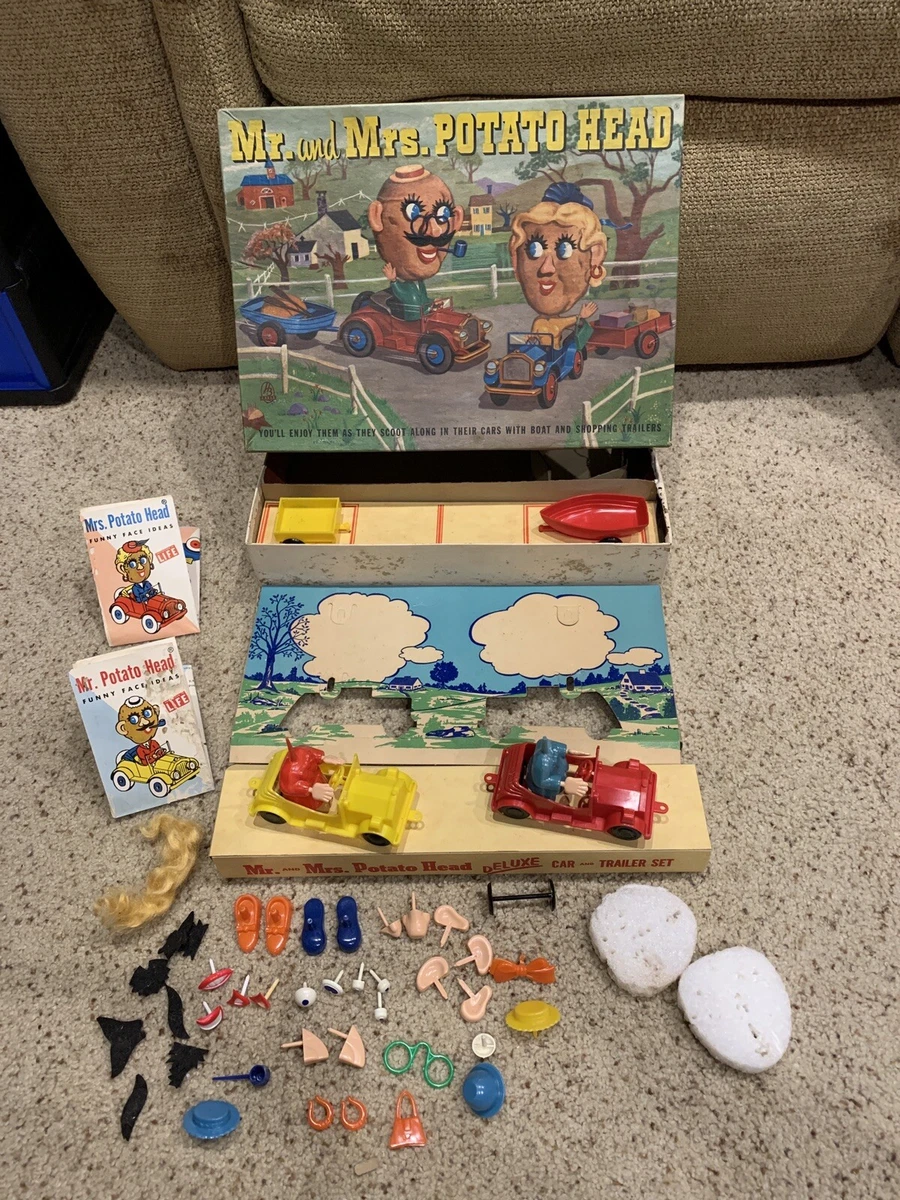 very RARE Mr And Mrs Potato Head Deluxe Car And Trailer Set Game