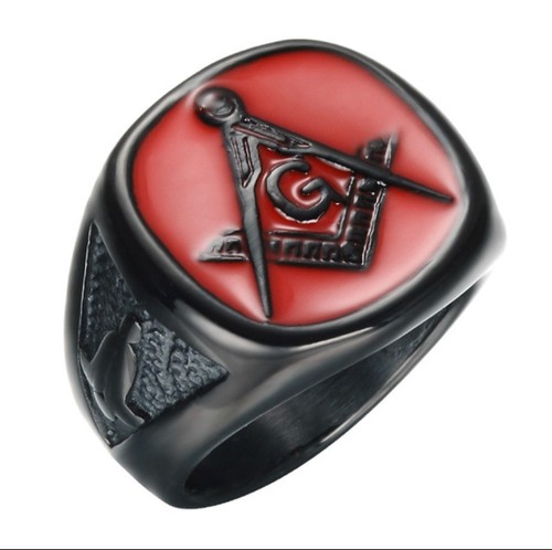Mens Vntage Masonc Rng, Square and Compass Handmade Freemason Eagle