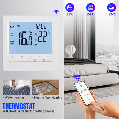 Thermostat Raumthermostat Raumtemperaturregler Fußbodenheizung Smart WiFi LCD