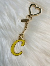 Letter C Gold Color Initial Heart Love Metal Keychain Key Chain Ring NEW