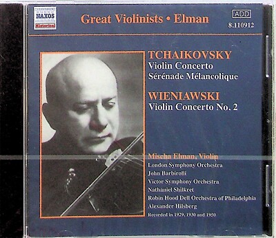 Tchaikovsky / Wieniawski: Violin Concertos -Mischa Elman CD -NEW-John Barbirolli