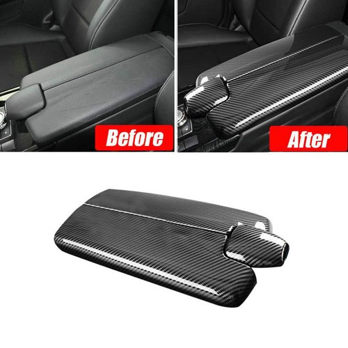 For Mercedes Benz E Class W212 2010-15 Carbon Fiber Center Armrest Box Cover ABS - Picture 1 of 8