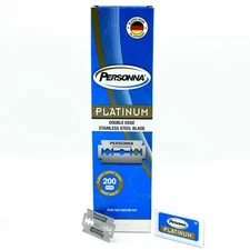 200 Personna Platinum Blue Double Edge Safety Razor Blades - Made in Germany