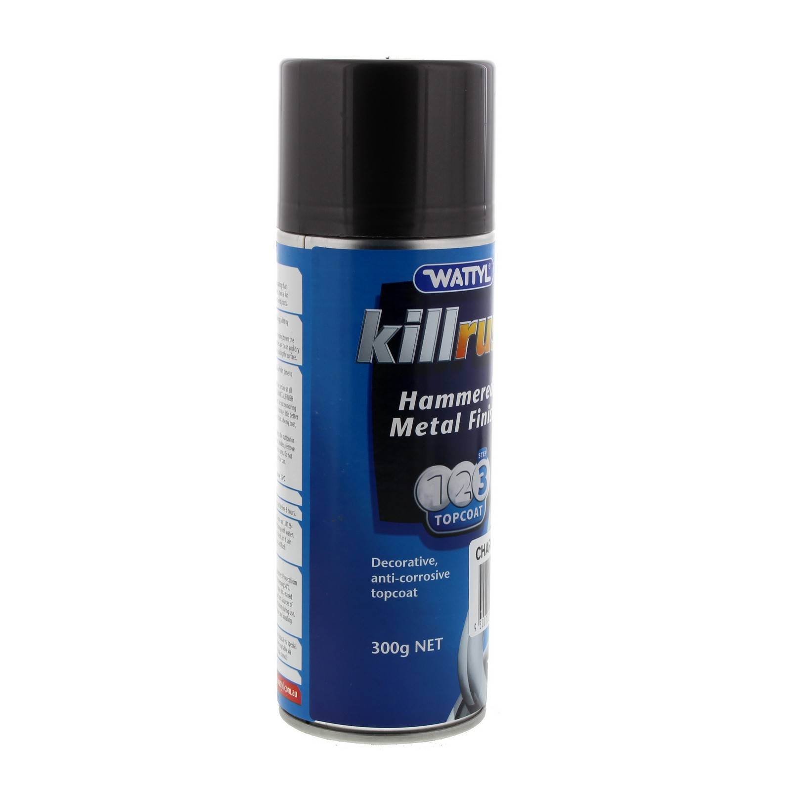 Killrust Hammered Finish Charcoal Spray Paint Can 300g Wattyl AntiRust