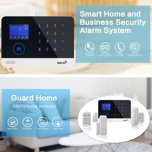 Tuya APP WiFi+GSM Wireless PIR Door DIY Home Security Alarm Burglar System+Alexa - Picture 9 of 18