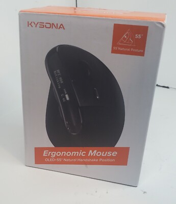 Wireless Ergonomic Mouse, Vertical Ergo Mouse with OLED Screen, Quiet Click, Rec