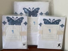 Pottery Barn Kids Windsor FULL / QUEEN Duvet Cover  Shams  Butterflies  Blue