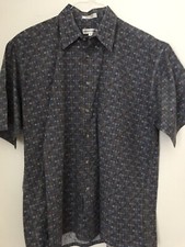 Pierre Cardin Men  s Shirt Short Sleeve Button Down Blue Multicolor Large