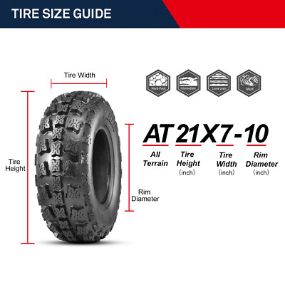SunF ATV Tires 21x7-10 21x7x10 Sport Race Knobby 6 PR A027 - Set of 4