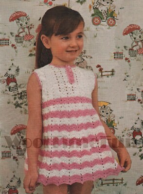 Häkelanleitung hübsches Mädchen Sommerkleid/Tunika. 4ply & DK Anleitung.