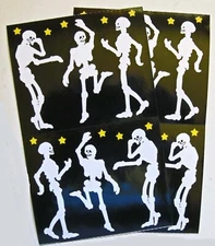 Mrs Grossman Vintage Two 4x6" Sticker Sheets 'Skeletons' (c-1992)