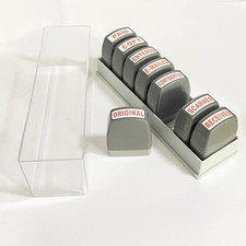 Office Stamp Set 8Pcs Self-Inking Rubber Business Stamp - Red