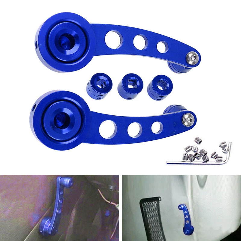 UNIVERSAL Azul CAR BILLET ALUMINIO VENTANA MANIVELA MANIVELA BOBINADORA CAMIONETA PICKUP PUERTA Foto 2 de 4