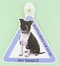 5x5 Car Window Dog Sign English Bull Terrier on Board