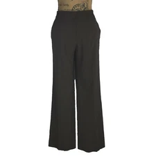 Lundstrom Dress Pant 8 Dark Brown Trouser Wide Leg Wool Bl Career