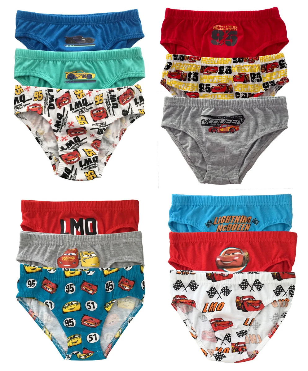 Disney Cars Pants Underwear Briefs Slips Boys Cotton Pack of 3 Lightning  McQueen