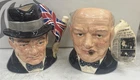 Royal Doulton Pair Of Winston Churchill Character Jug 4” Tall Mint
