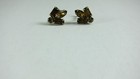 Vintage Amber Rhinestone Screw Back Earrings — photo 2