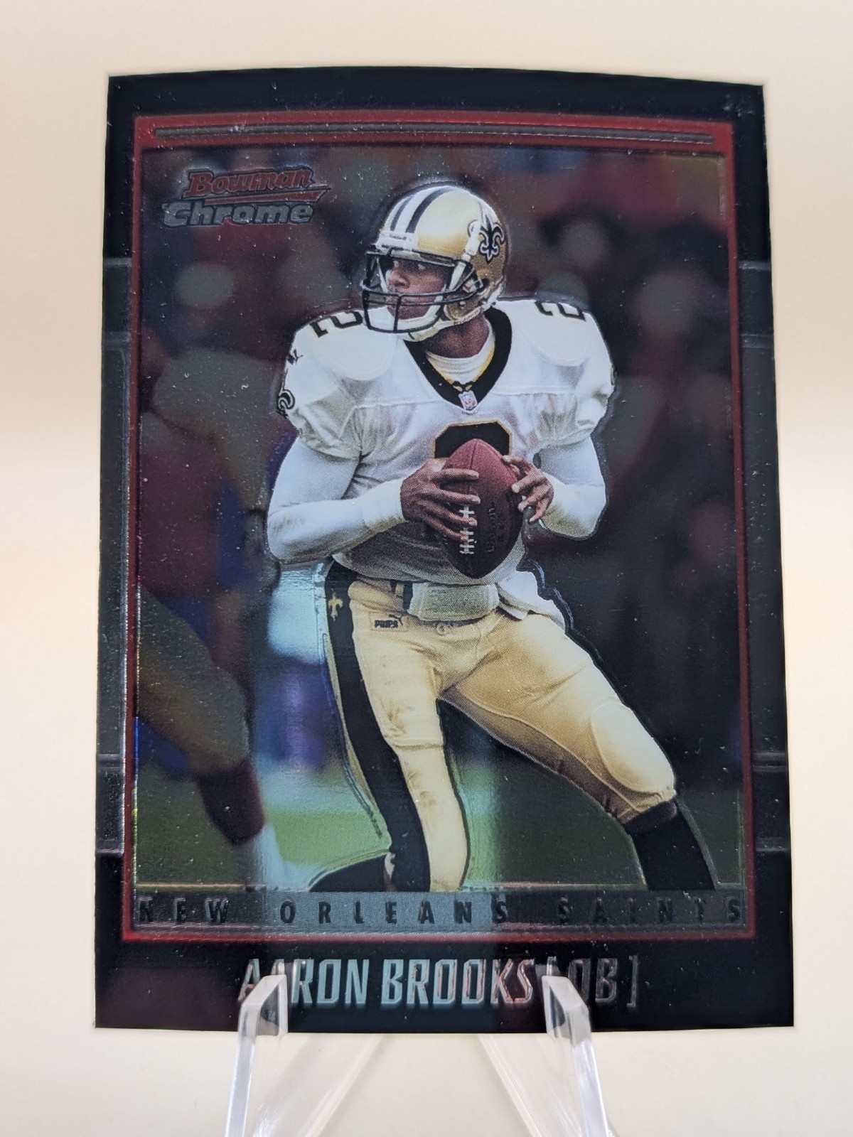 2001 Bowman Chrome Aaron Brooks football card #11 New Orleans Saints