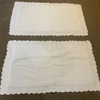 2 Cottage Core Peacock Alley Matelasse White King Pillow Shams 100% Cotton