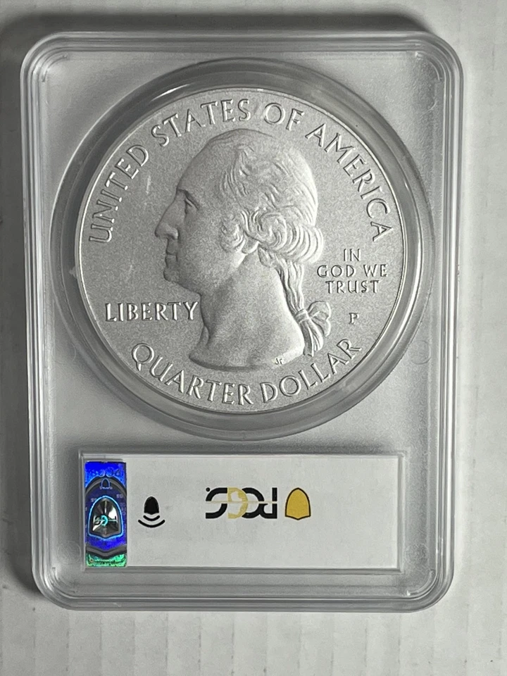 2017-P Ellis Island National Park  ATB 5 oz Silver  :  PCGS SP70 - Image 2 of 2