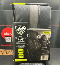 auto drive 2pack high back seat covers gray stripe fits most vehicles new 📦