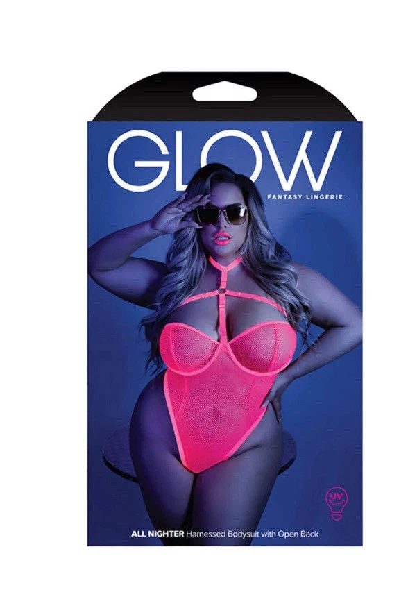 FANTASY LINGERIE-GLOW All Nighter Harnessed Bodysuit W/Open Back ONE SIZE QUEEN - Image 2 of 3